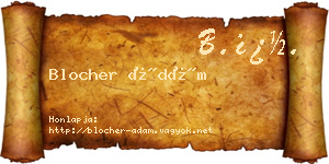 Blocher Ádám névjegykártya